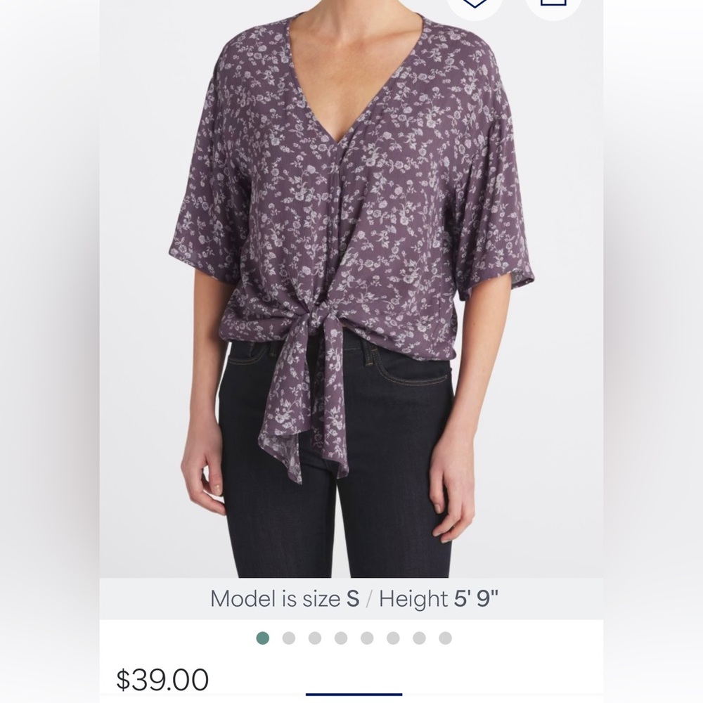 LUQ Rhee Tie Front Top